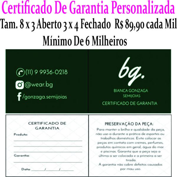 Certificado  R$ 540,00 .. OU 3 X DE R$ 200,00 NO CARTÃO